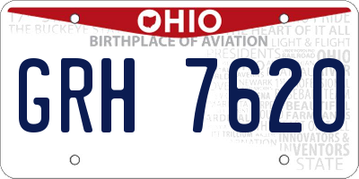 OH license plate GRH7620