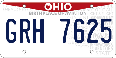 OH license plate GRH7625