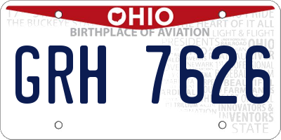 OH license plate GRH7626