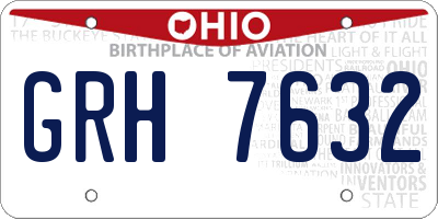 OH license plate GRH7632