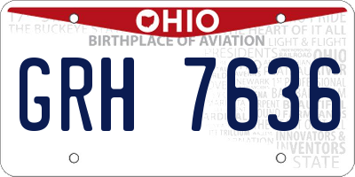 OH license plate GRH7636