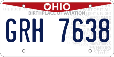 OH license plate GRH7638