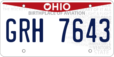 OH license plate GRH7643