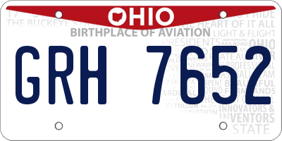 OH license plate GRH7652