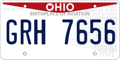OH license plate GRH7656