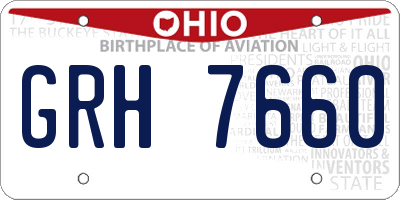 OH license plate GRH7660