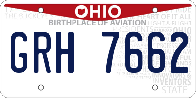 OH license plate GRH7662