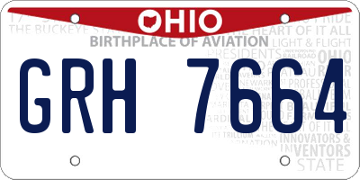 OH license plate GRH7664
