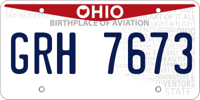 OH license plate GRH7673
