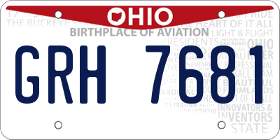 OH license plate GRH7681
