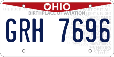 OH license plate GRH7696