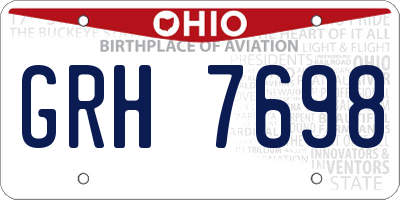 OH license plate GRH7698
