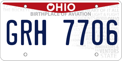 OH license plate GRH7706