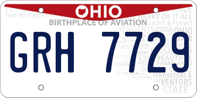 OH license plate GRH7729