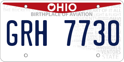 OH license plate GRH7730