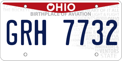 OH license plate GRH7732