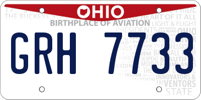 OH license plate GRH7733