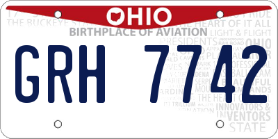 OH license plate GRH7742