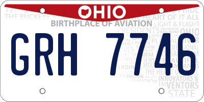 OH license plate GRH7746
