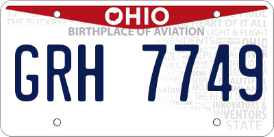 OH license plate GRH7749