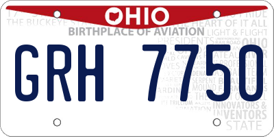 OH license plate GRH7750