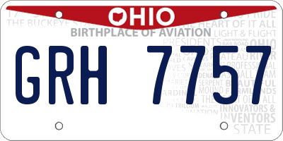 OH license plate GRH7757