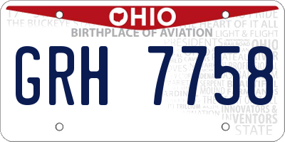 OH license plate GRH7758