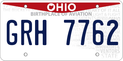 OH license plate GRH7762