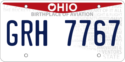 OH license plate GRH7767