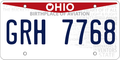 OH license plate GRH7768