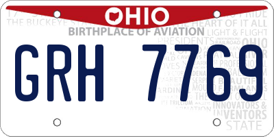 OH license plate GRH7769