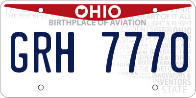 OH license plate GRH7770