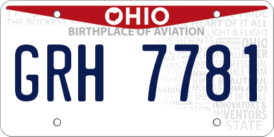 OH license plate GRH7781