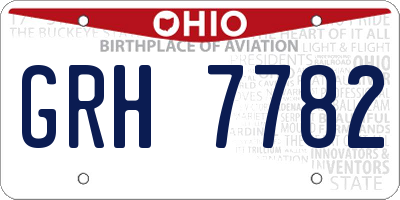 OH license plate GRH7782