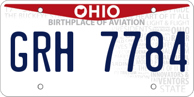 OH license plate GRH7784