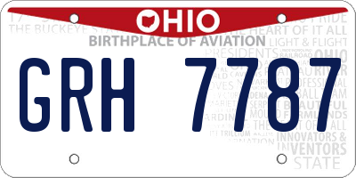 OH license plate GRH7787