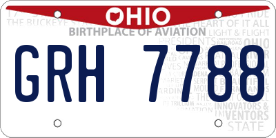 OH license plate GRH7788