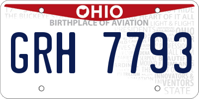 OH license plate GRH7793