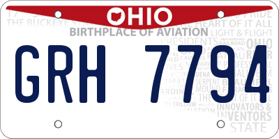 OH license plate GRH7794