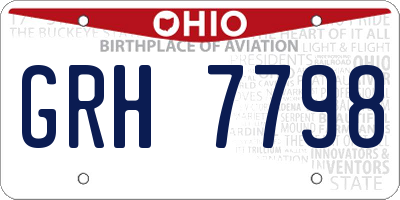 OH license plate GRH7798