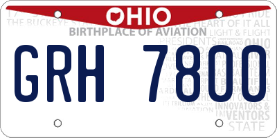 OH license plate GRH7800