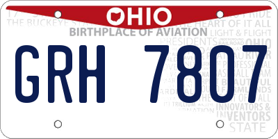 OH license plate GRH7807