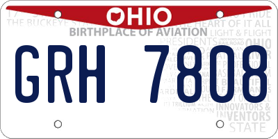 OH license plate GRH7808