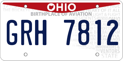 OH license plate GRH7812