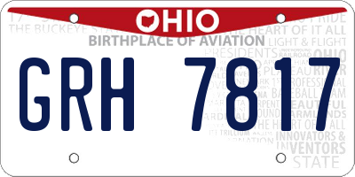 OH license plate GRH7817