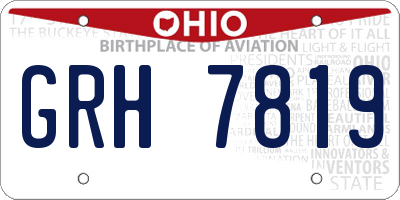 OH license plate GRH7819