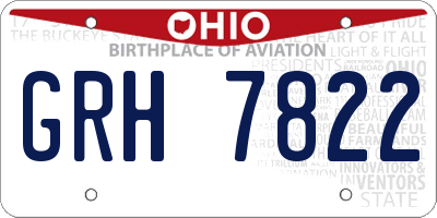 OH license plate GRH7822