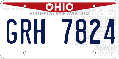 OH license plate GRH7824