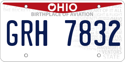 OH license plate GRH7832