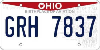 OH license plate GRH7837